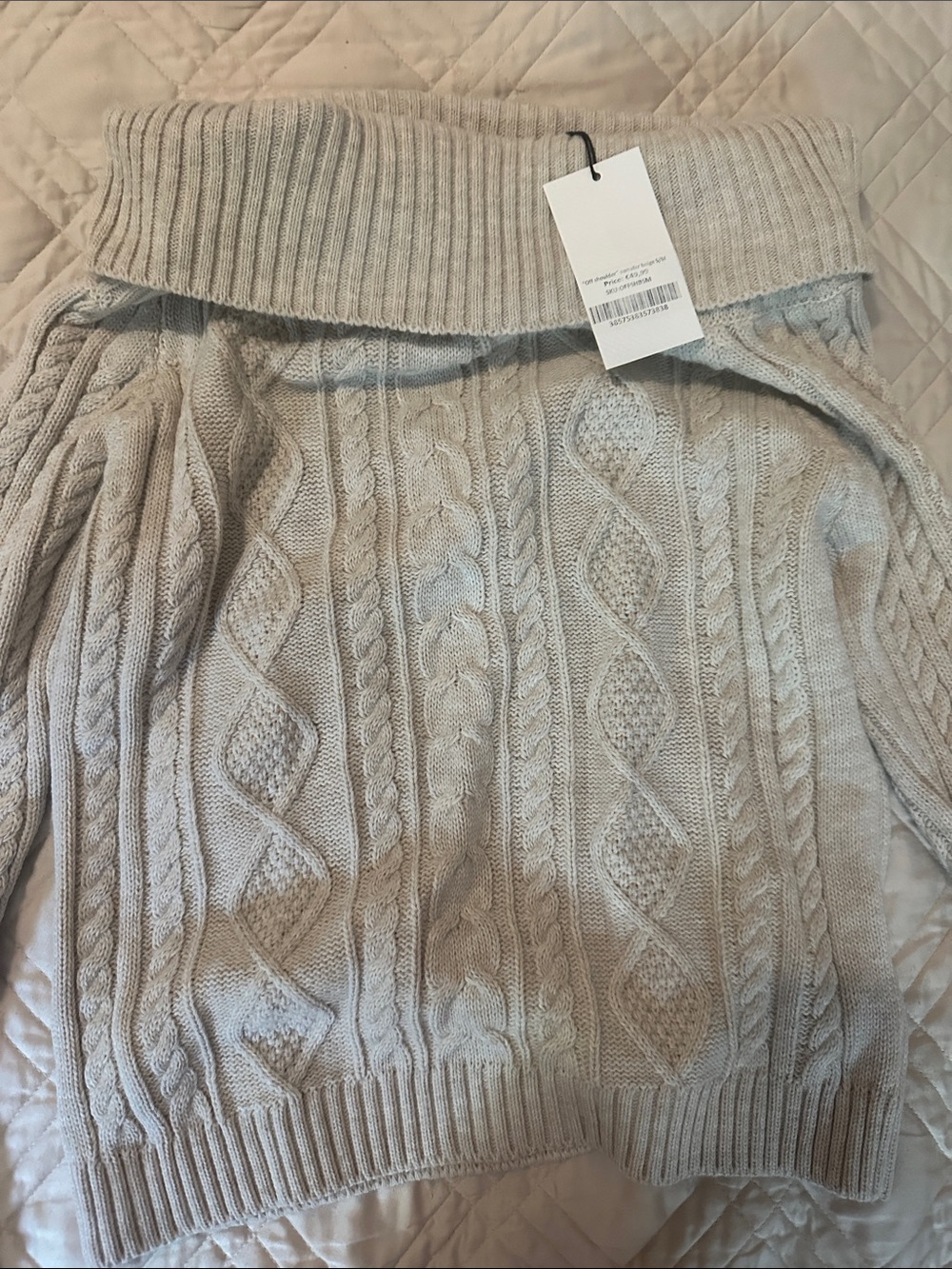 Off shoulder knit sweater
